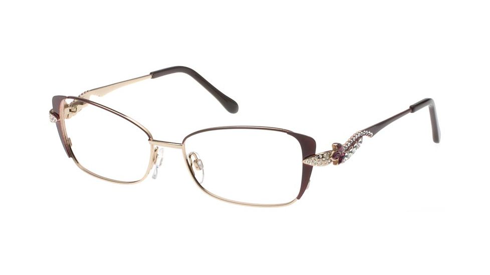 Diva 5433 Eyeglass Frames, Female,, Wine-Gold-Violet Frame, 51-16-130 5433-123