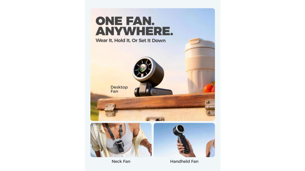 Diveblues N607D JetForce Handheld Fan, Blank, N607DNEW-BK-GY