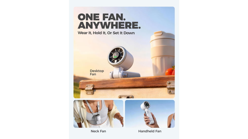 Diveblues N607D JetForce Handheld Fan, White, N607DNEW-WH-GY