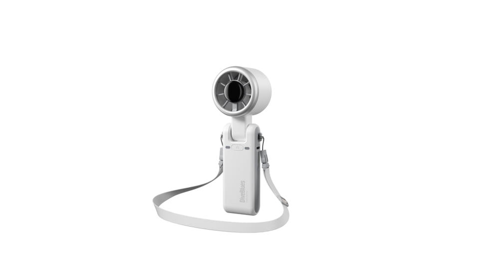 Diveblues N607D JetForce Handheld Fan, White, N607DNEW-WH-GY