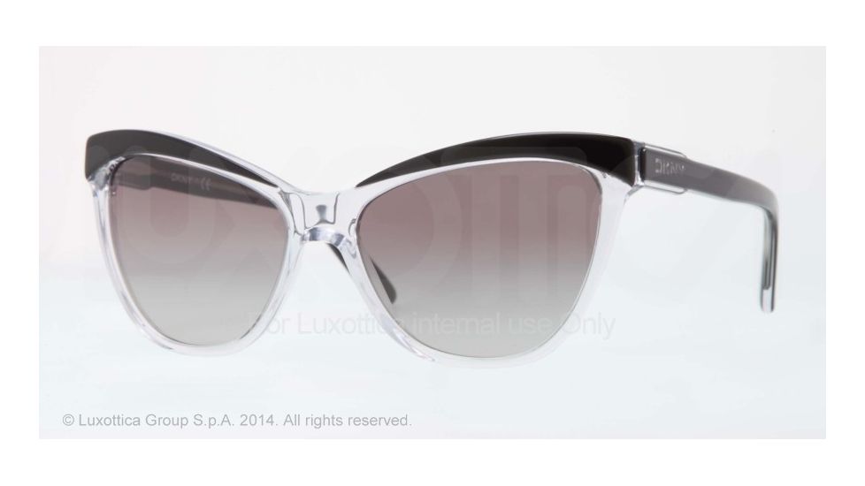 DKNY DY4116 Single Vision Prescription Sunglasses DY4116-313111-56 - Lens Diameter 56 mm, Frame Color Top Black On Transparent