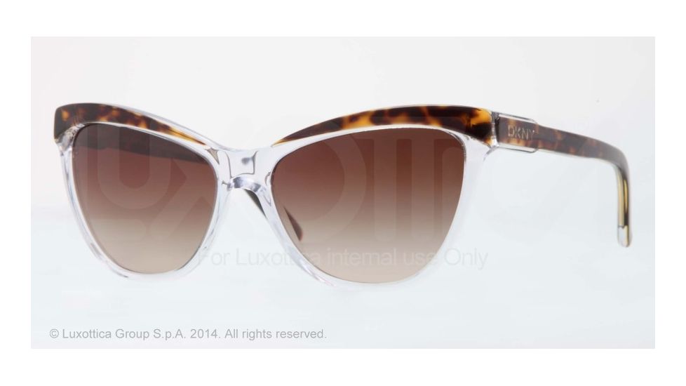 DKNY DY4116 Single Vision Prescription Sunglasses DY4116-353313-56 - Lens Diameter 56 mm, Frame Color Tortoise Transparent