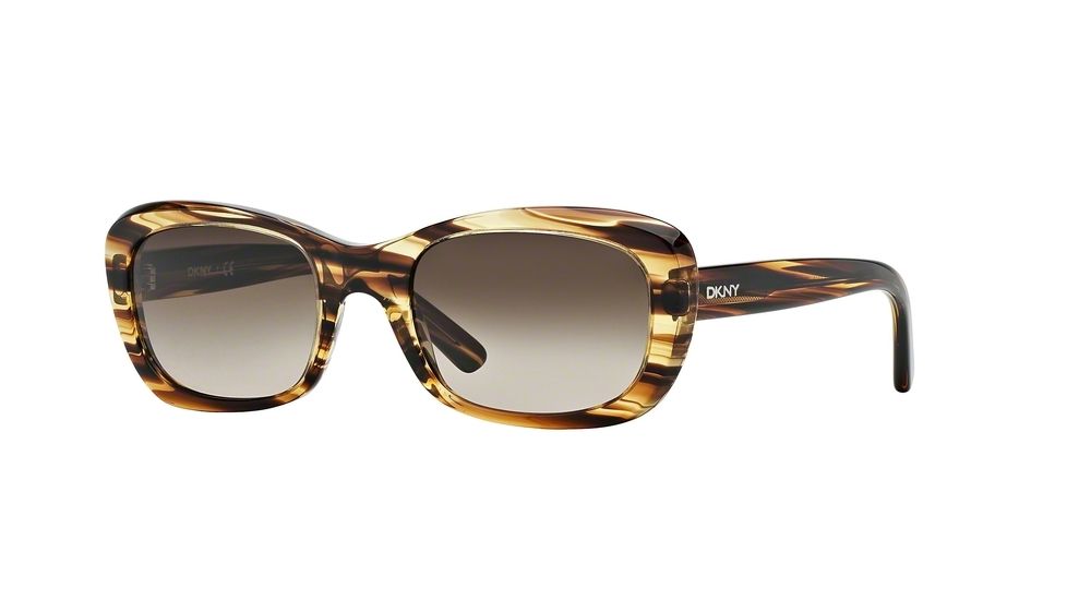 DKNY DY4118 Progressive Prescription Sunglasses DY4118-365013-51 - Lens Diameter 51 mm, Frame Color Striped Honey