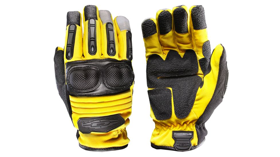 Damascus Protective Gear D90X-Y Extrication &amp; Rescue Gloves w/ Hard Knuckles, Large, Yellow D90XYLG