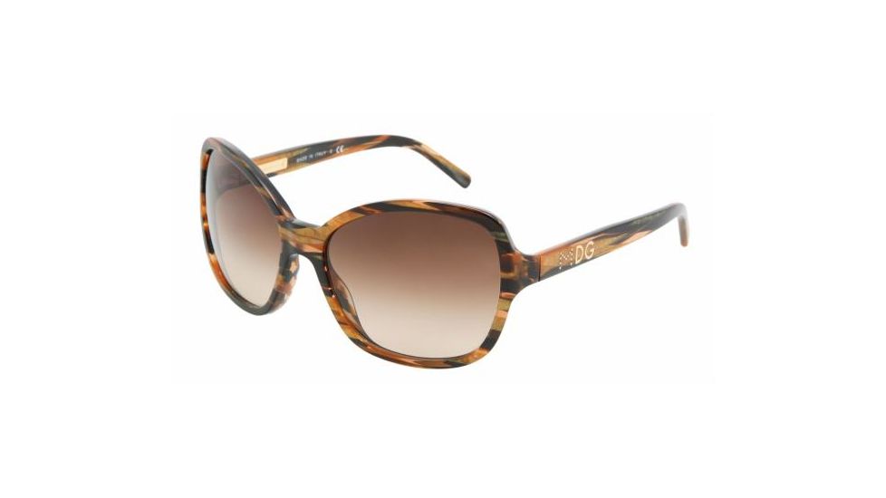 Dolce&amp;Gabbana DG4107 Progressive Sunglasses - Gold/Black Brown Gradient Frame / 61 mm Prescription Lenses, 181313-6117