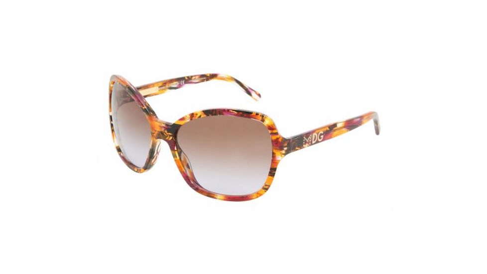 Dolce&amp;Gabbana DG4107 Progressive Sunglasses - Violet/Orange Brown Gradient Violet Frame / 61 mm Prescription Lenses, 181268-6117
