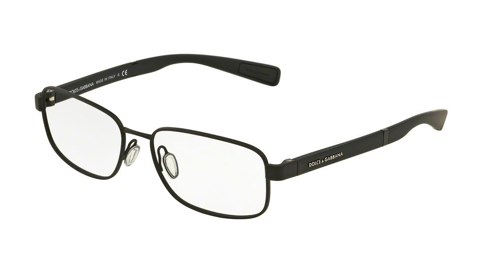 Dolce&amp;Gabbana DG1281 Eyeglass Frames 1260-53 - Black Rubber Frame
