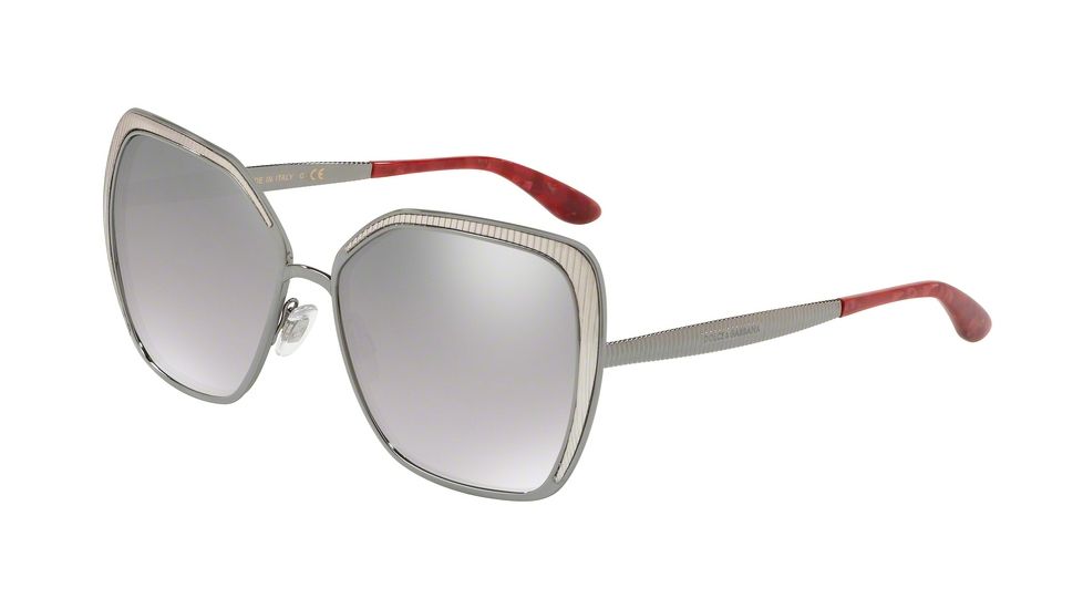 Dolce&amp;Gabbana DG2197 Sunglasses 04/6V-56 - Gunmetal Frame, Grey Mirror Silver Gradient Lenses