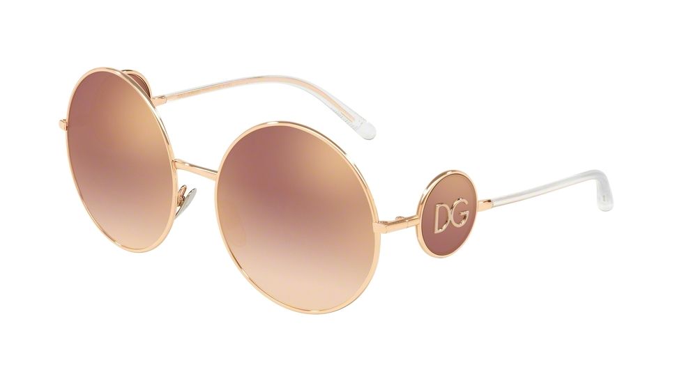 Dolce&amp;Gabbana DG2205 Bifocal Prescription Sunglasses, 59mm, Pink Gold, DG2205-12986F-59-BI