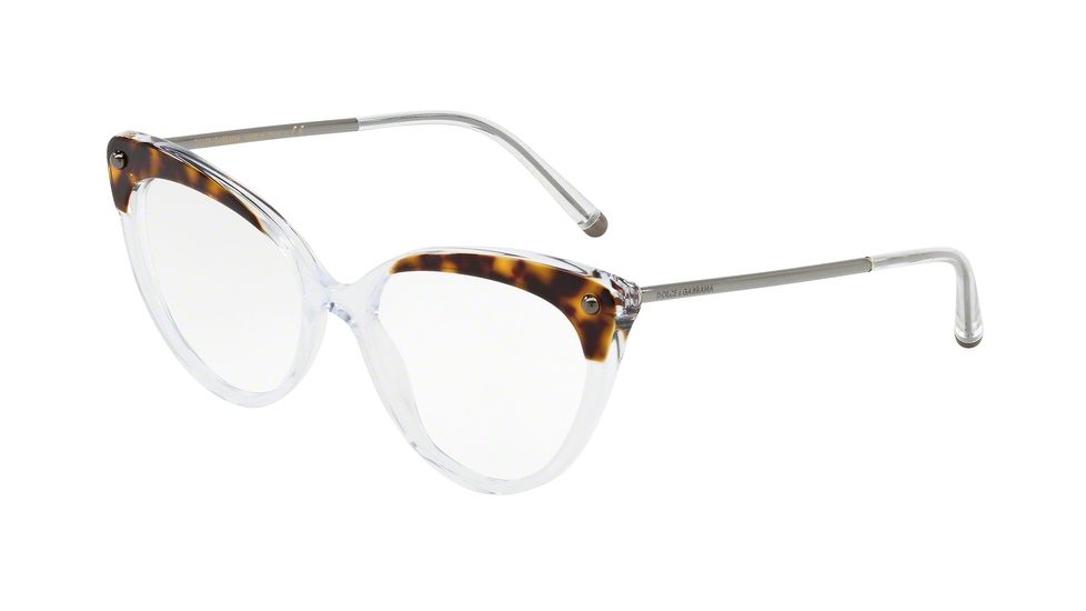 Dolce&amp;Gabbana DG3291 Eyeglass Frames 757-52 - Top Havana On Crystal Frame