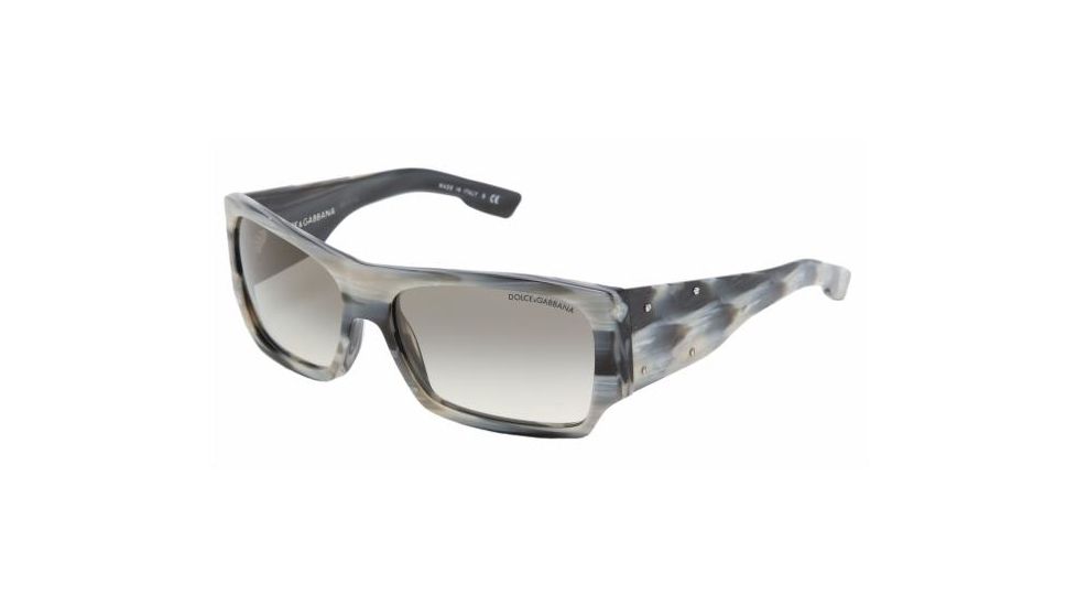 Dolce&amp;Gabbana DG4045 SV Prescription Sunglasses - Striped Gray Crystal Gray Gradient Frame / 58 mm Prescription Lenses, 896-32-5815