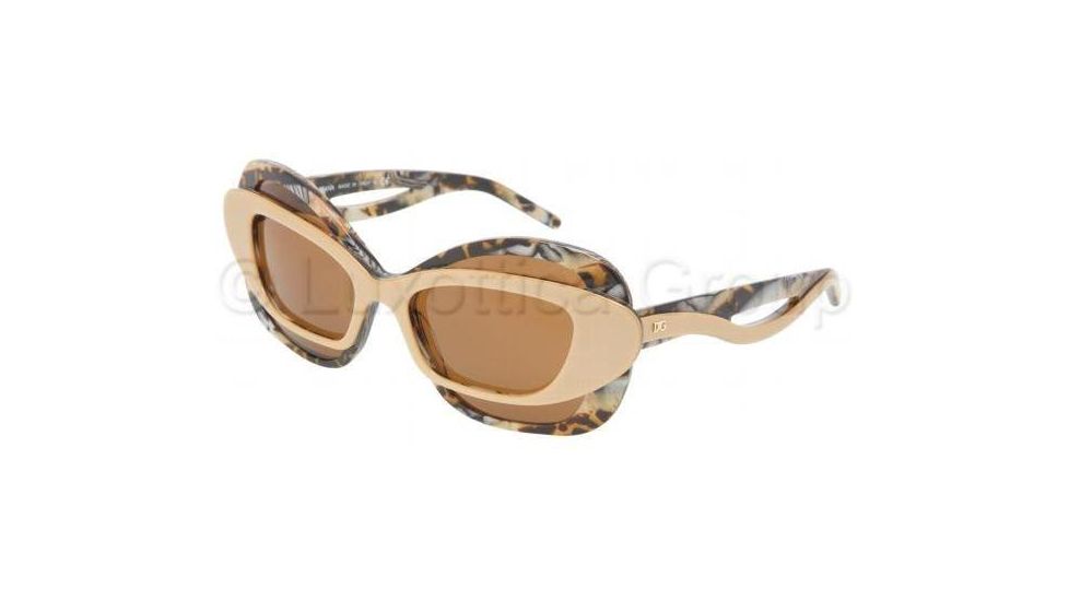 Dolce&amp;Gabbana DG4069 Sunglasses 160673-5717 - Beige On Veneziano Brown