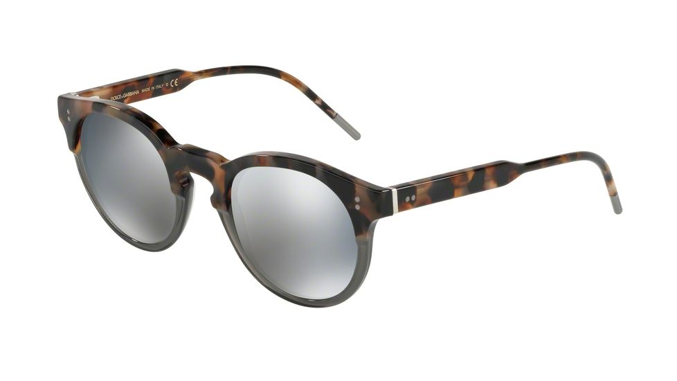 Dolce&amp;Gabbana DG4329 Sunglasses 314540-50 - Blue Havana/transp Grey Frame, Grey Mirror Black Lenses