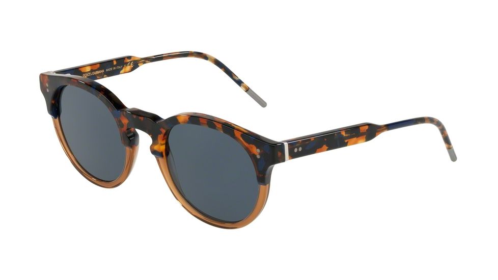 Dolce&amp;Gabbana DG4329 Sunglasses 3168R5-50 - Blue Havana/transp Brown Frame, Blue Lenses