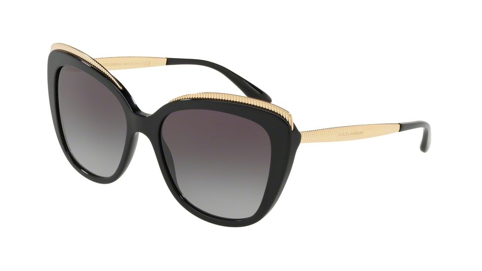 Dolce&amp;Gabbana DG4332 Bifocal Prescription Sunglasses, 57mm, Black, DG4332-501-8G-57-BI