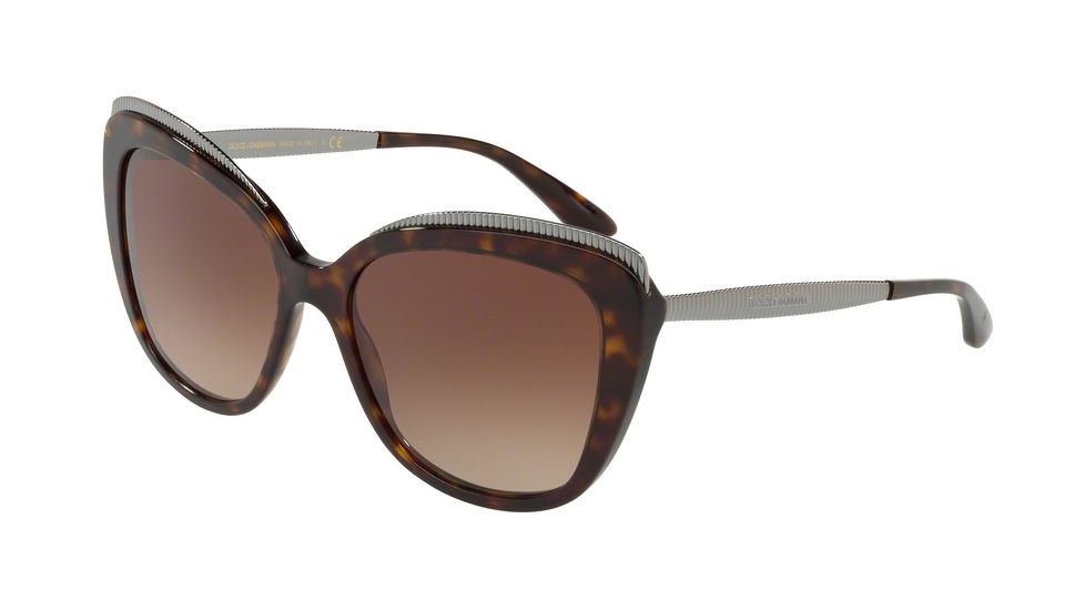 Dolce&amp;Gabbana DG4332 Bifocal Prescription Sunglasses, 57mm, Havana, DG4332-502-13-57-BI