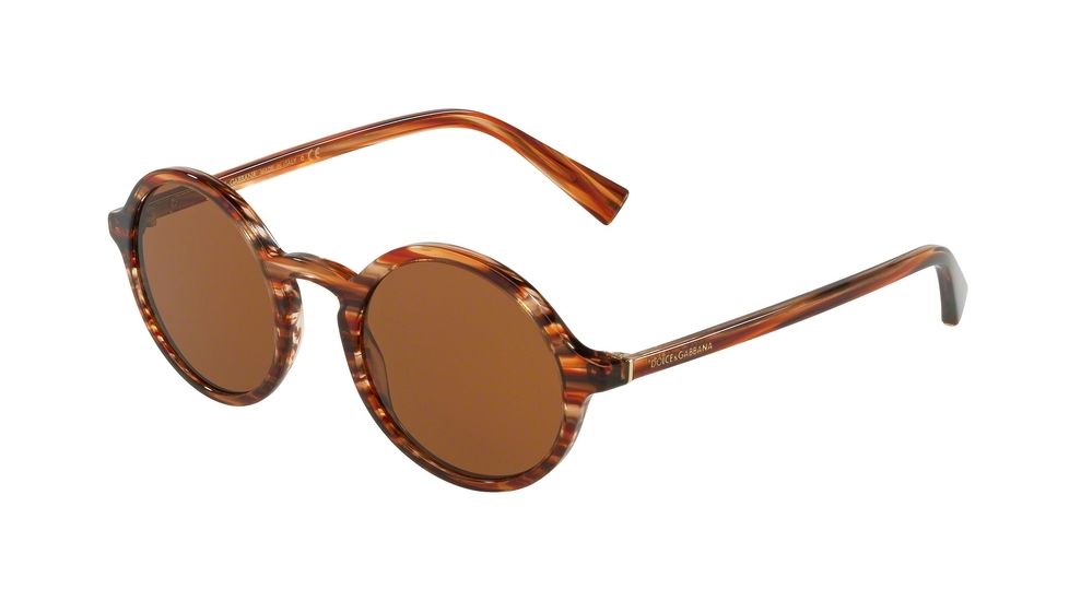 Dolce&amp;Gabbana DG4342F Prescription Sunglasses DG4342F-318973-49 - Lens Diameter 49 mm, Frame Color Striped Orange