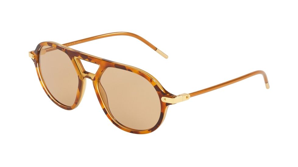 Dolce&amp;Gabbana DG4343 Progressive Prescription Sunglasses DG4343-3186M4-54 - Lens Diameter 54 mm, Frame Color Top Camel Havana/Camel Transp