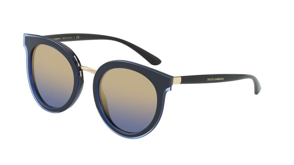 Dolce&amp;Gabbana DG4371 Sunglasses 323733-52 - , Blue Mirror Gradient Gold Lenses