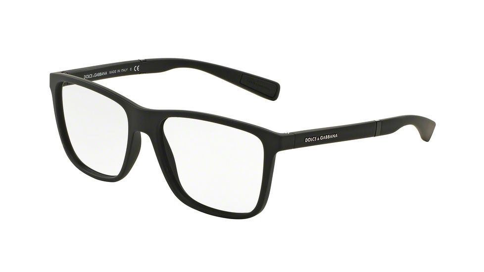 Dolce&amp;Gabbana DG5016 Eyeglass Frames 2616-52 - Black Rubber Frame