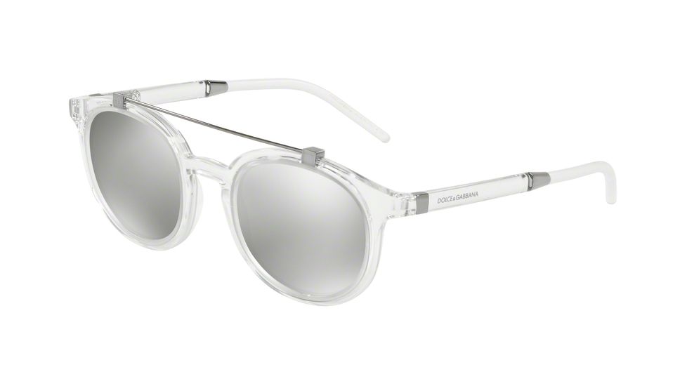 Dolce&amp;Gabbana DG6116 Bifocal Prescription Sunglasses, 49mm, Crystal, DG6116-30336G-49-BI