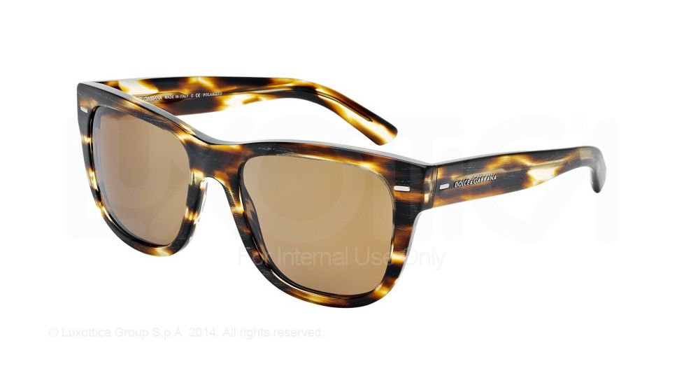 Dolce&amp;Gabbana NEW BOND STREET DG4223 Progressive Prescription Sunglasses DG4223-282683-55 - Lens Diameter 55 mm, Frame Color Brushed Striped Havana