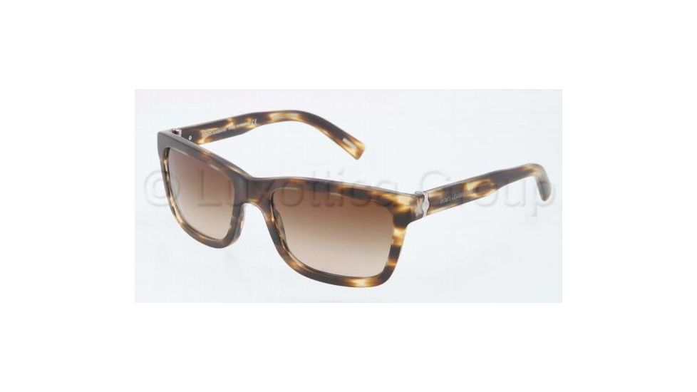 Dolce&amp;Gabbana SICILIAN HINGE DG4161 Single Vision Prescription Sunglasses DG4161-267213-5718 - Lens Diameter 57 mm, Frame Color Matte Striped Brown