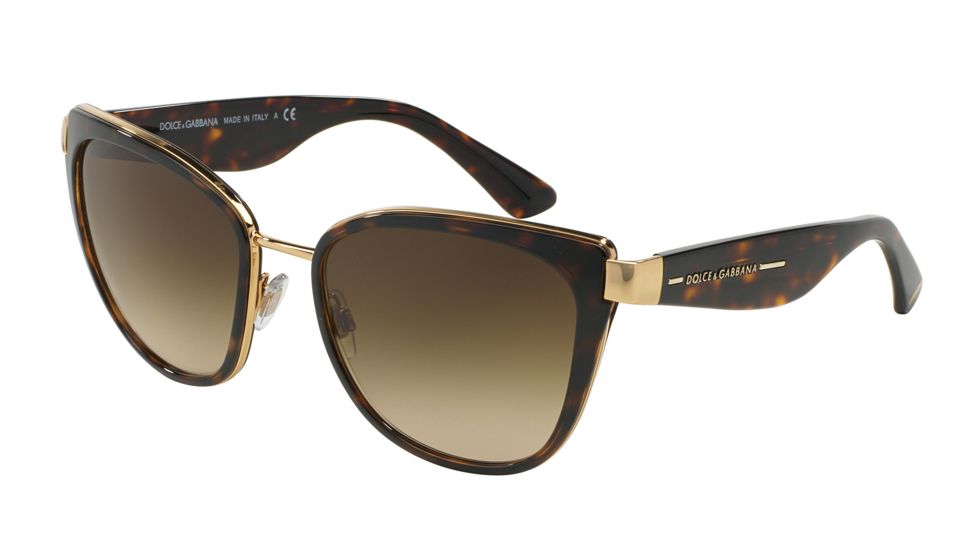 Dolce&amp;Gabbana Transparencies DG2107 Sunglasses 02/13-5719 - Gold Frame, Brown Gradient Lenses