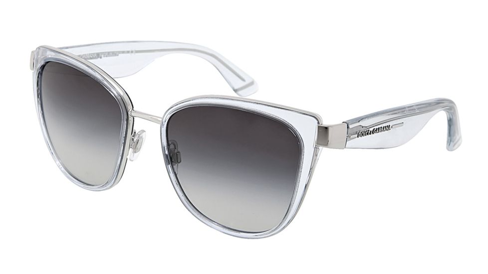 Dolce&amp;Gabbana Transparencies DG2107 Sunglasses 11198G-5719 - Silver Frame, Gray Gradient Lenses