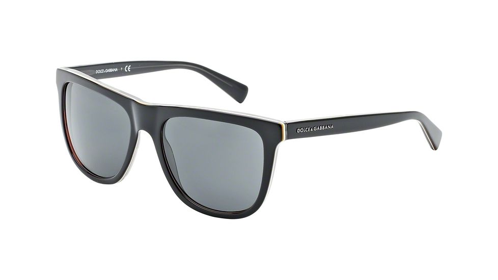 Dolce&amp;Gabbana URBAN DG4229 Single Vision Prescription Sunglasses DG4229-187187-55 - Lens Diameter 55 mm, Frame Color Top Black On Grey