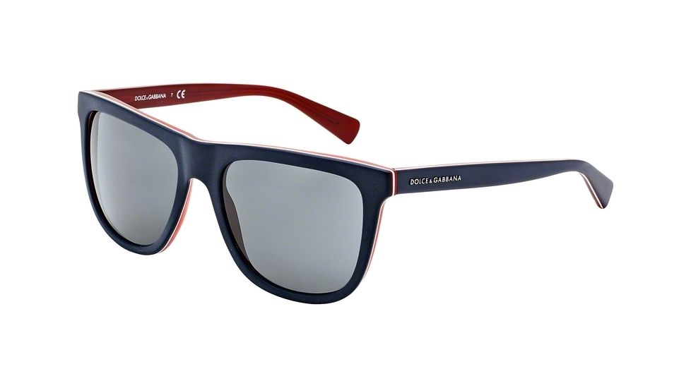 Dolce&amp;Gabbana URBAN DG4229 Single Vision Prescription Sunglasses DG4229-187287-55 - Lens Diameter 55 mm, Frame Color Top Blue On Matte Red