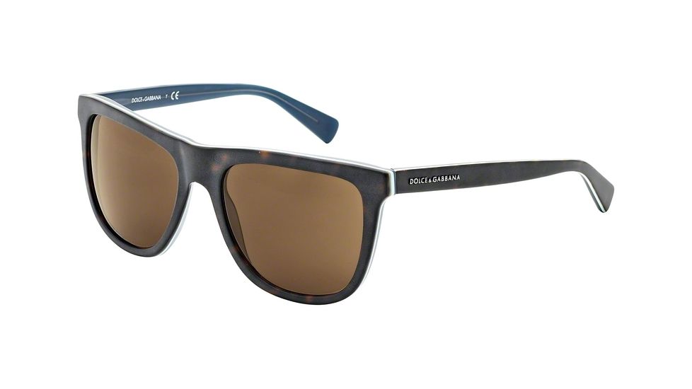 Dolce&amp;Gabbana URBAN DG4229 Single Vision Prescription Sunglasses DG4229-286773-55 - Lens Diameter 55 mm, Frame Color Top Havana On Mt Petroleum