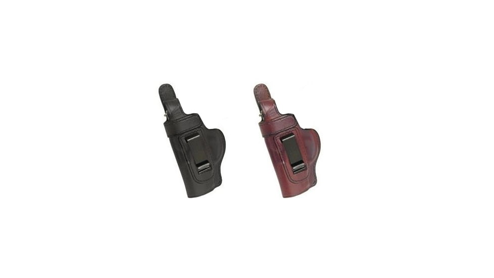 Don Hume H715-M Waistband Clip-On Conceal Carry Holster w/ Thumb Break, Black, Saddle Brown