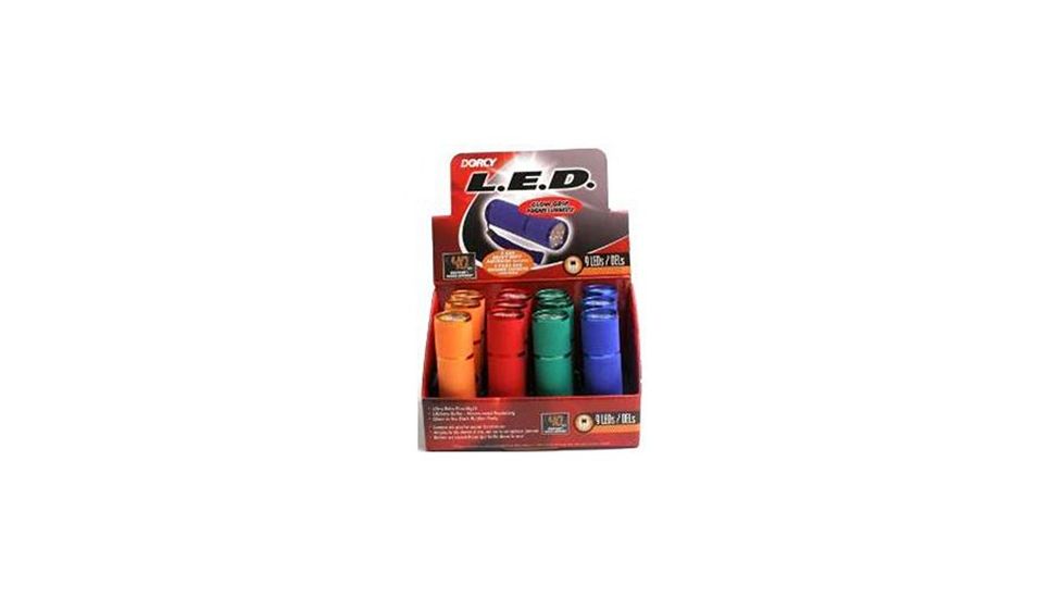 Dorcy 12PC - 3AAA 9 LED Aluminum Glow Flashlight Display 41-6250