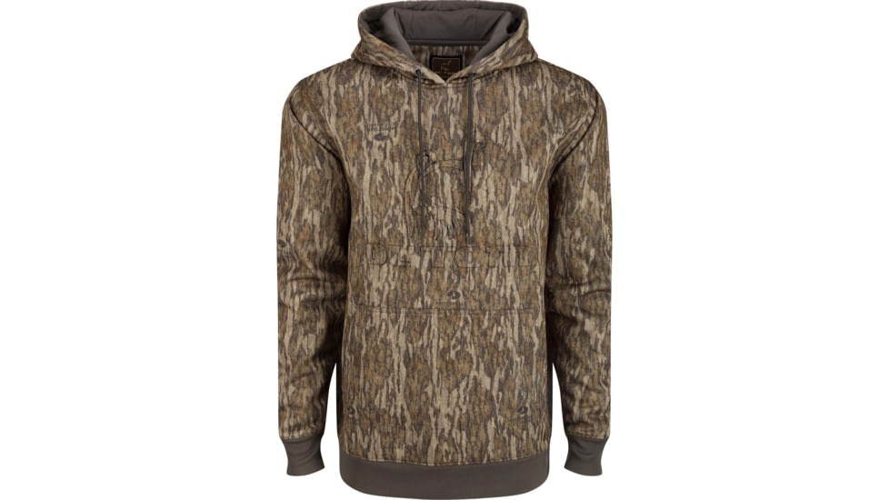 DRAKE Ol' Tom Back Eddy Hoodie - Men's, Mossy Oak Bottomlands Camo, Large, OT2298-006-3