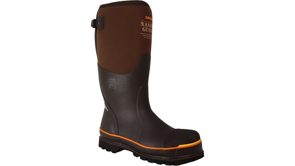 Dryshod Nanotoe Gusset Boots - Mens, Brown/Orange, 9, NTG-UH-BR-9