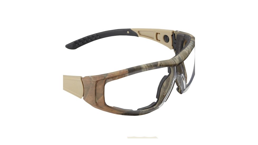 Duck Commander Sunglasses Closed Frame Camo Clear Ballistic Lens, Advantage Max4/Clear 65025