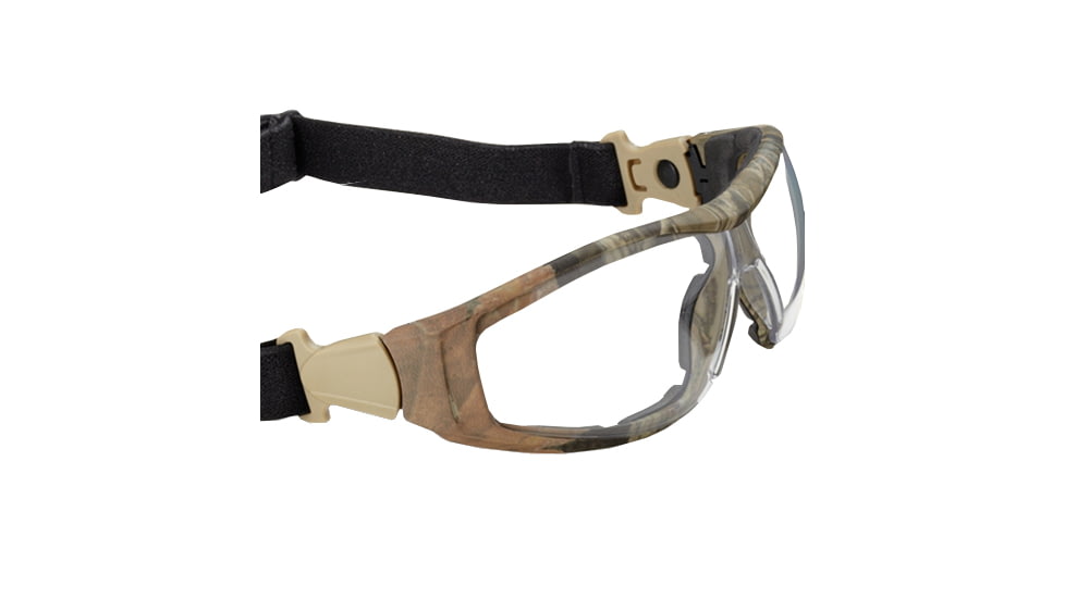 Duck Commander Sunglasses Closed Frame Camo Clear Ballistic Lens, Advantage Max4/Clear 65025
