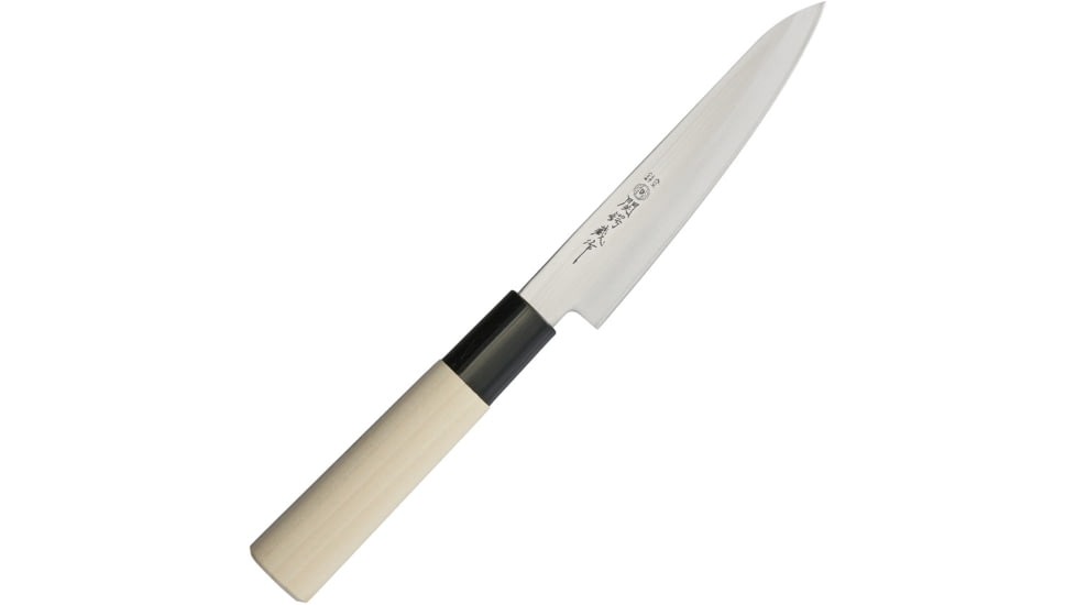 Due Cigni Petty Paring Knife Maple, 9 1/4in Kitchen Knives, 9 1/4in Overall, 5in SS Blade, Natural Maple Handle With Black Composition Trim, HH08/12