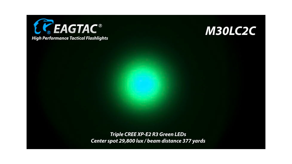 EAGTAC M30LC2-C Flashlight Kit, 3 Nichia 219B CRI-92 LED, 1000lm, Black, M30LC2C-3*219B-KIT-NW