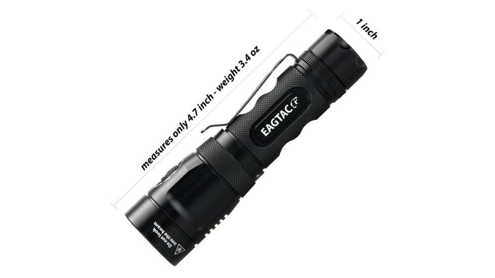 EAGTAC TX25C2 Flashlight Kit, XM-L2 U2 NW LED, 1180lm, Black, TX25C2-XML2-KIT-NW