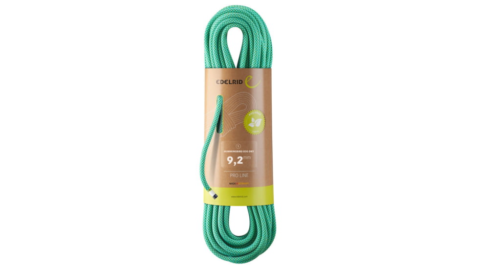 Edelrid Hummingbird Eco Dry 9.2mm Climbing Rope, Icemint/Citrus, 70m, 713420700570
