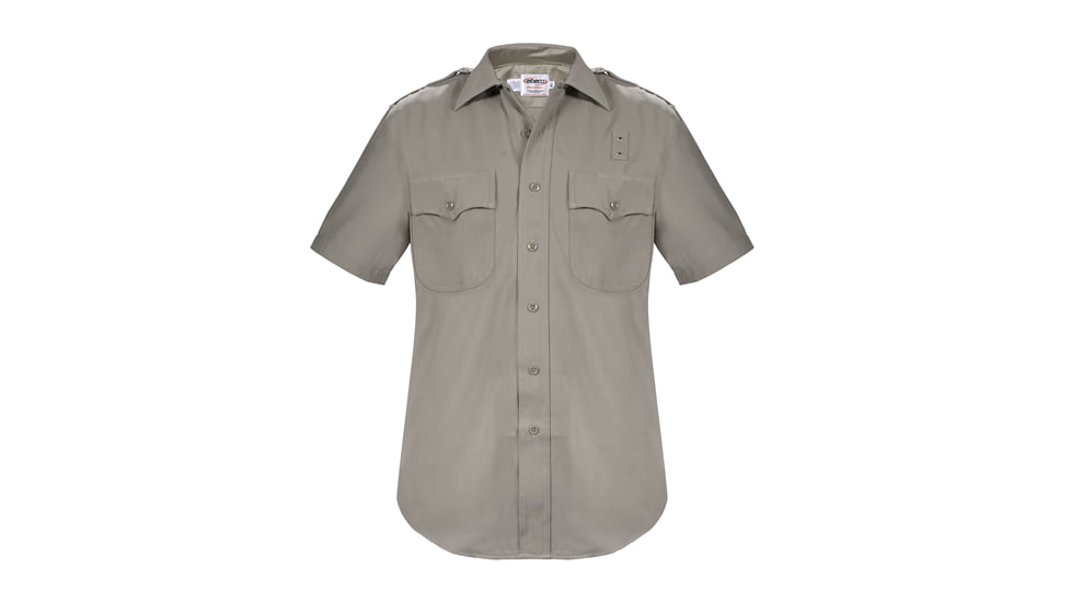 Elbeco California Highway Patrol Short Sleeve Heavyweight Poly/Wool Shirt - Mens, 14.5 in, Silver Tan, 7157N-14.5