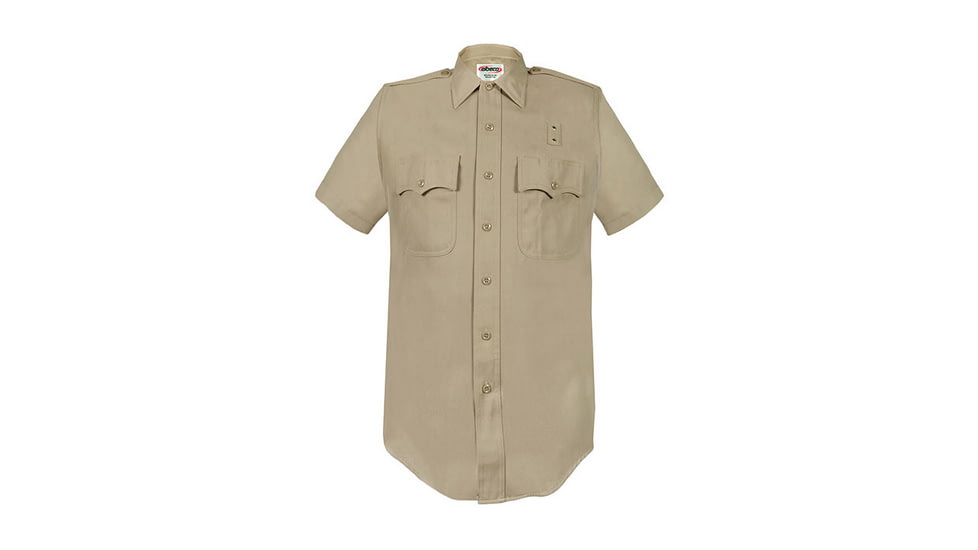 Elbeco LA County Sheriff Short Sleeve Poly/Wool Shirt - Mens, 17 in, Silver Tan, 5030-17