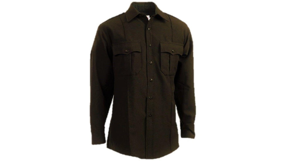 Elbeco Textrop 2 Ls Shirt - Zippered, Brown - Z315N-15-37