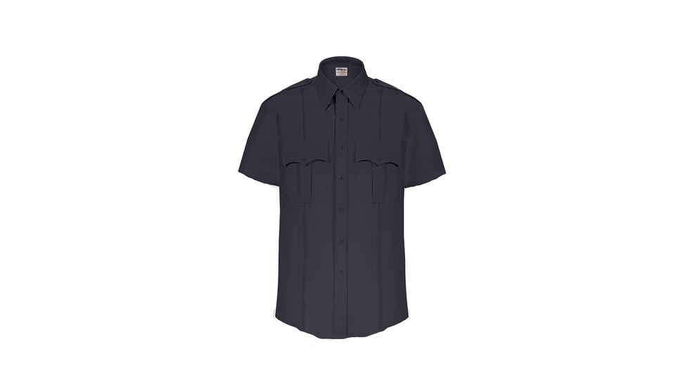 Elbeco TexTrop2 Zippered Short Sleeve Polyester Shirt - Mens, 19 in, Navy, Z3314N-19