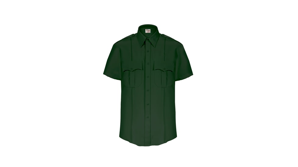 Elbeco TexTrop2 Zippered Short Sleeve Polyester Shirt - Mens, 22 in, Spruce Green, 8805N-22