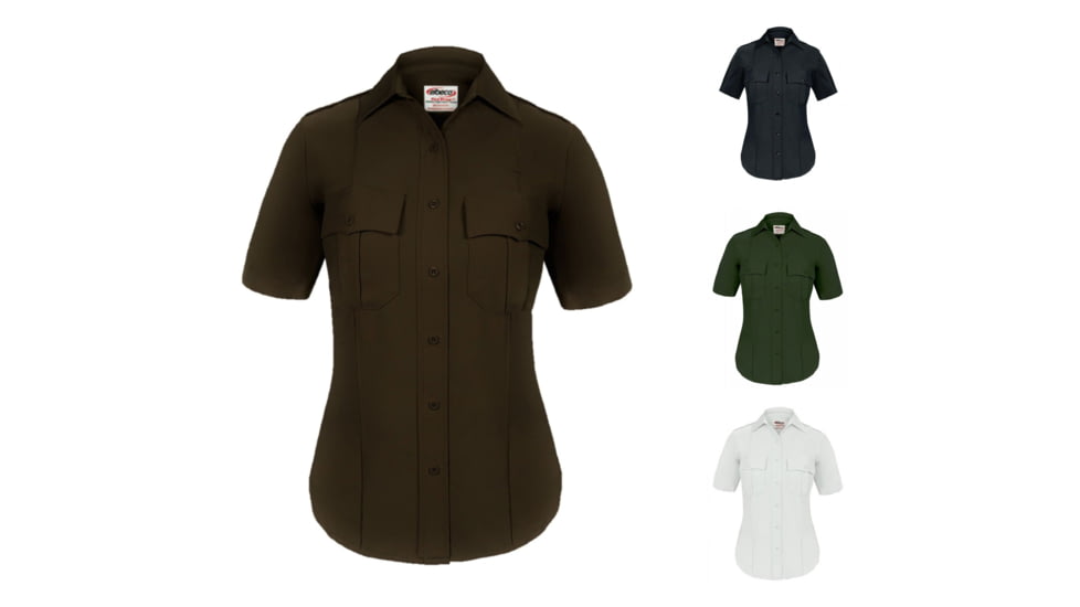 Elbeco Textrop2 Ss Shirt W/zipper, Brown, Midnight Navy, Spruce Green, White