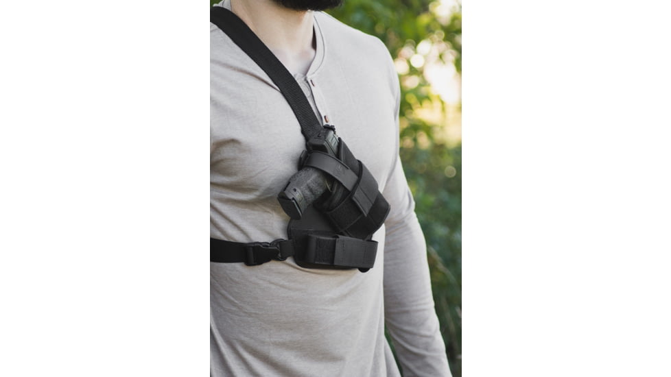 Elite Survival Systems Warden Ballistic Nylon Chest Holster, 2RDO, Right Hand, Black 7105-2RDO-RH