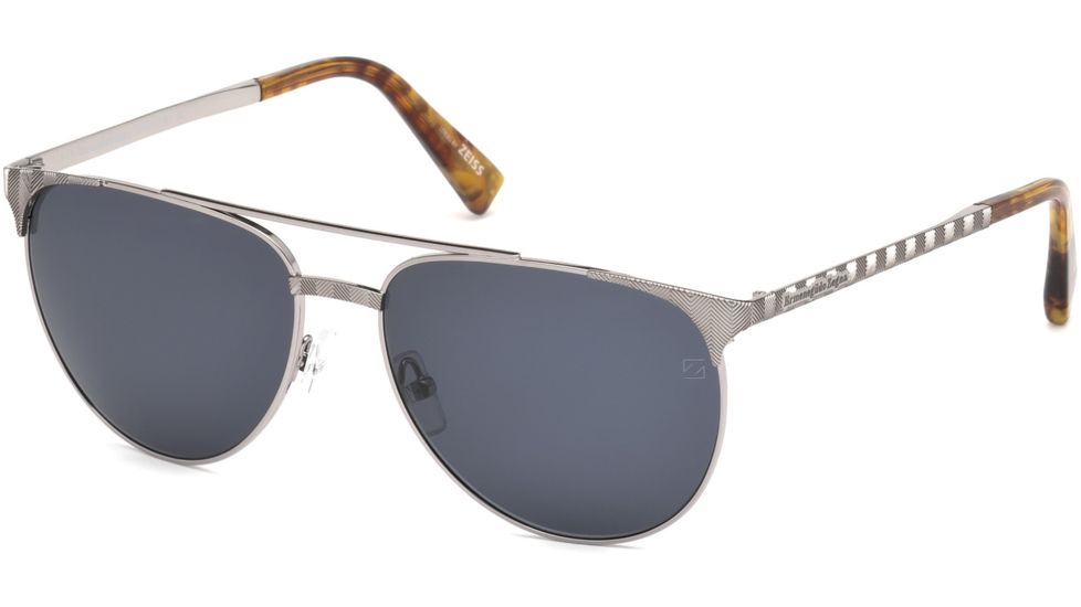 Ermenegildo Zegna EZ0040 Sunglasses - Shiny Light Ruthenium Frame Color